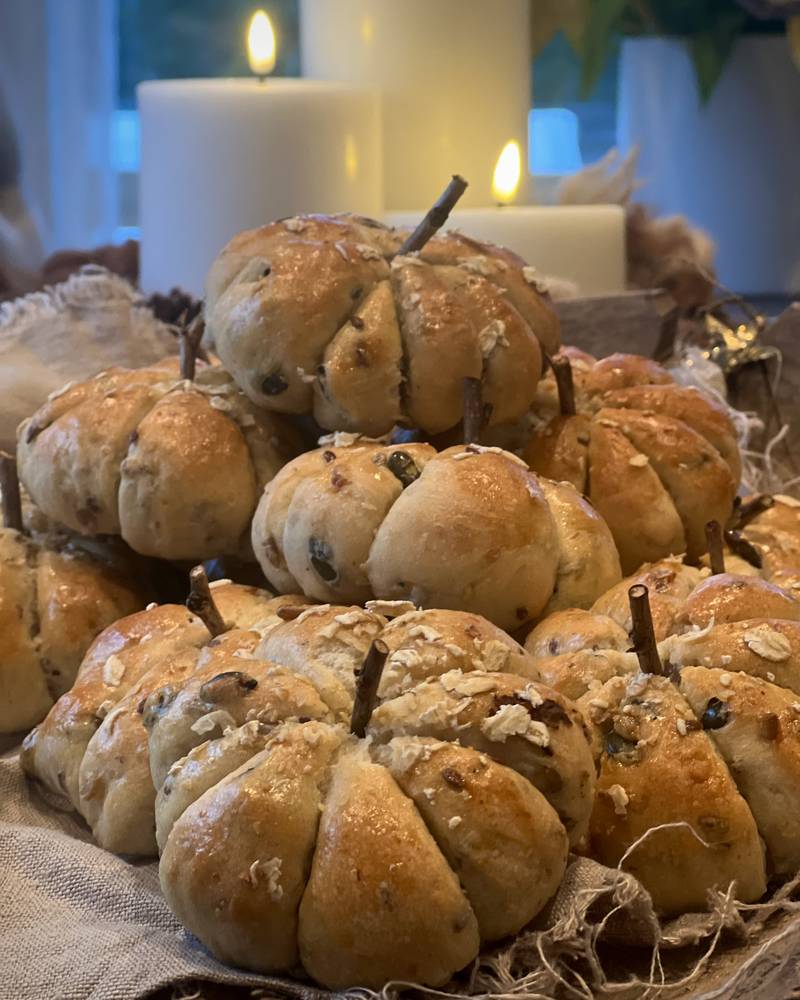 Rundstykker formet som gresskar